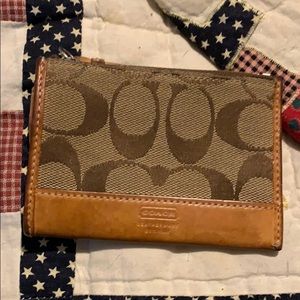 Coach card zipper pouch